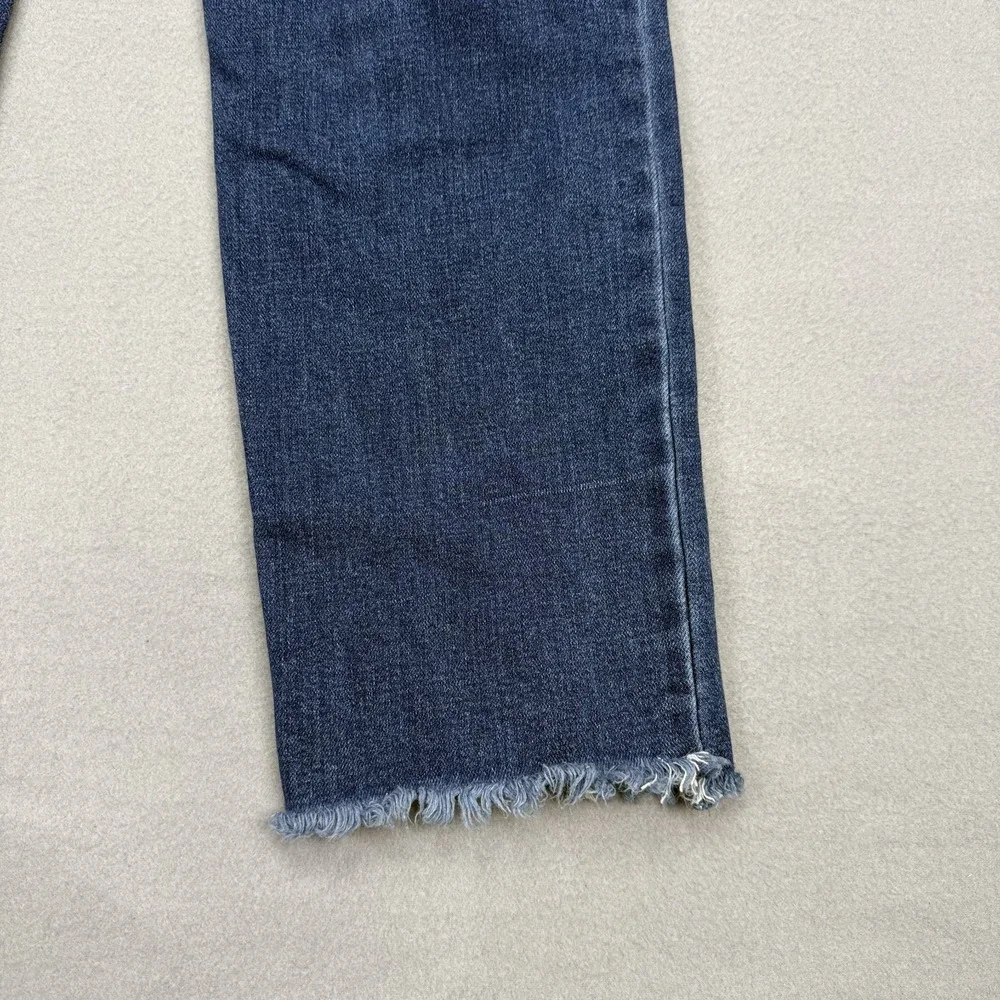 ANA Women's‎ Jeans Size 6 High Rise Stretch Panel Straight Leg Crop Raw Hem